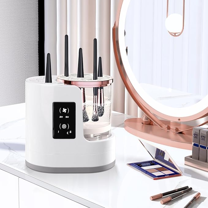 3-IN-1 Electric Makeup Brush Cleaner Machine and Dryer SBMKK Automatic Make Up Brush Cleaner Tool for All Size Brush Sponges Beauty Cosmetic Set