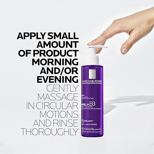 La Roche-Posay Mela B3 Gel Cleanser Formulated With Melasyl + Niacinamide + PHA Anti Aging Face Wash For Discoloration Dark Spots &amp Post Acne Marks Dark Spot Corrector Oil Free &amp Soap Fre