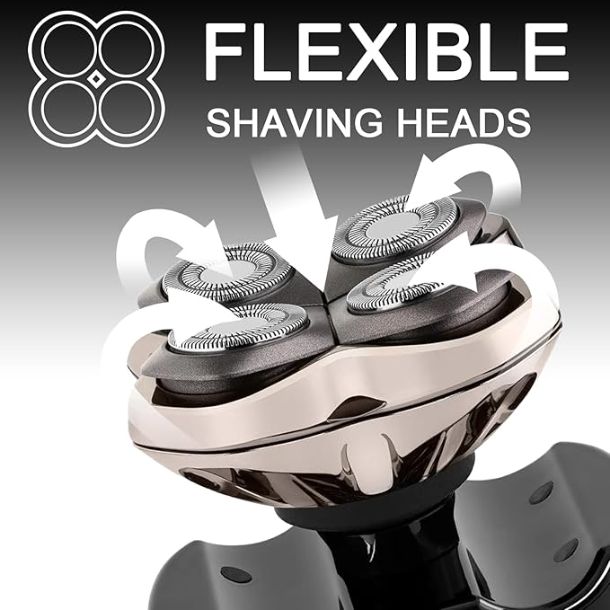 Replacement Head Compatible with Shaver PRO 4 Blade Fit for Skull Pitbull Butterfly Kiss PRO &amp Palm Shavers Replacement Head for Electric Shaver &amp Blade for Bald Head and for Men/Women (3 P