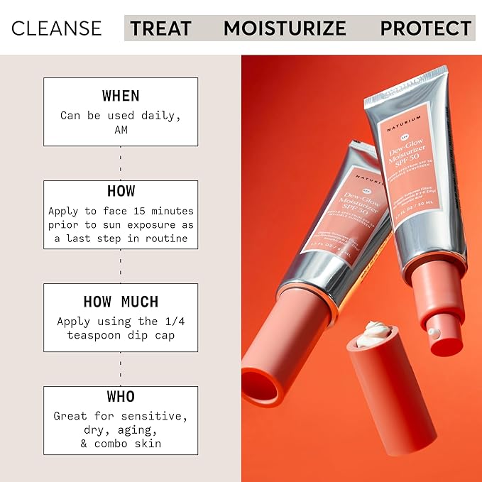 Naturium Dew-Glow Moisturizer SPF 50 PA++++ Jumbo Daily Moisturizing Sunscreen &amp Face Primer Skin Protector with Dewy Finish 3.4 oz