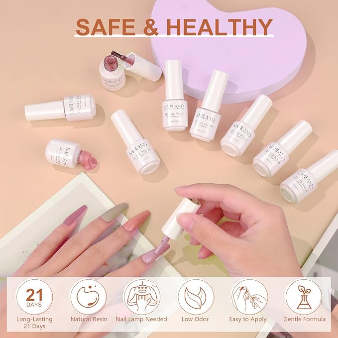 SAVILAND Nail Polish Gel Set: 30 Colors Soak-off Gel Polish Set with Base &amp Glossy Matte Top Gel French Winter Manicure Nail Art Starter Set for Salon Home &amp Nice Gifts