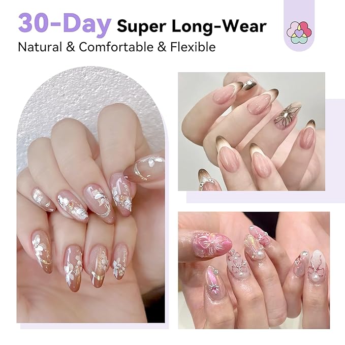 SAVILAND Pro Gel Nail Kit with Drill: Short Almond Tips 12 Sizes Gel Nail X Kit 500 PCS Strong Nail Glue U V Nail Lamp for Nail Extension Salon DIY Home Gift for Women