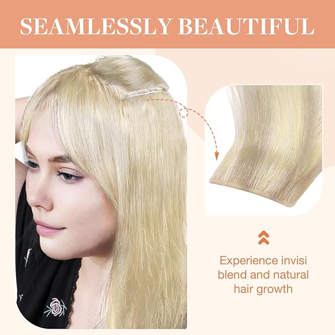 GOO GOO Invisi Edge Clip in Hair Extensions Set 22inch 160g 4pcs Injected Seamless PU Clip ins and 3pcs Classical PU Clip ins Virgin Real Human Hair #(T17/22) P60