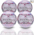 Nature's Beauty Yuzu &amp Rose Oil Bath Bomb Multi-Pack - Natural Hand Crafted Non-Staining Luxury Fizzy Spa Bomb Nourish Dull + Dry Skin Made w/Coconut Oil + Witch Hazel 4.6 oz (4 Pack)