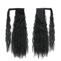 Hair Chignon 22 Inch Synthetic Corn Wavy Long Ponytail Wig Wrap Hair Clip Extensions Ponytail Hair Bun Women Hair Accessories Hair Pieces For Women(1B)