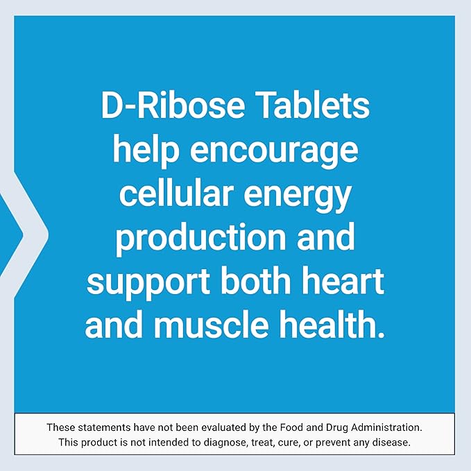Life Extension D-Ribose Tablets Plus Calcium Helps Maintain Healthy Energy Levels in Heart and Muscle Encourages The Production of ATP Gluten-Free Non-GMO Vegan 100 Vegetarian Tablets