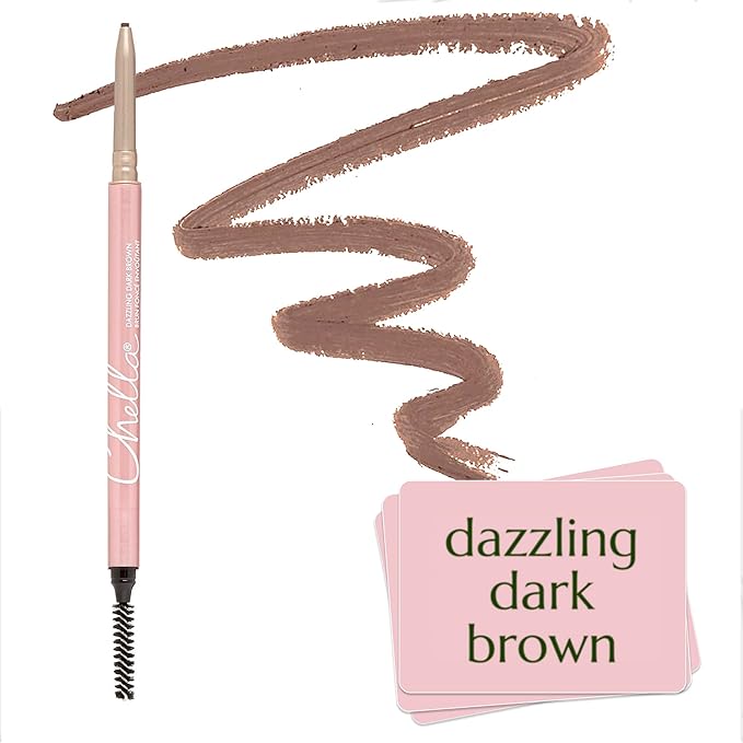 Chella Eyebrow Pencil ? Easy-to-Use Brow Definer for Shaping Filling &amp Blending ? Long-Wear Dark Brown Eyebrow Pencils for Women with Precise Tip (Dark Brown)