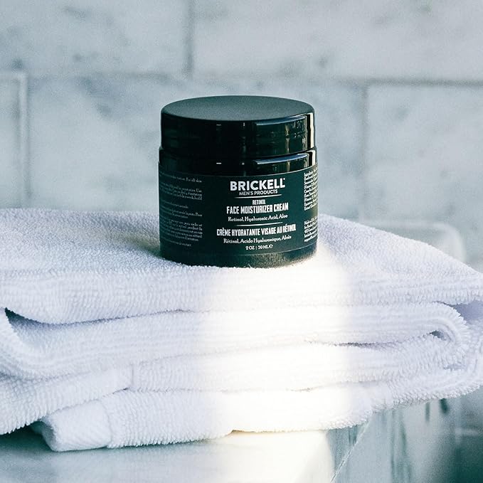 Brickell Men's Retinol Face Moisturizer Cream For Men Natural &amp Organic Anti-Wrinkle Face Night Cream with Retinol &amp Hyaluronic Acid To Reduce Fine Lines and Even Skin Tone Fragrance-Free