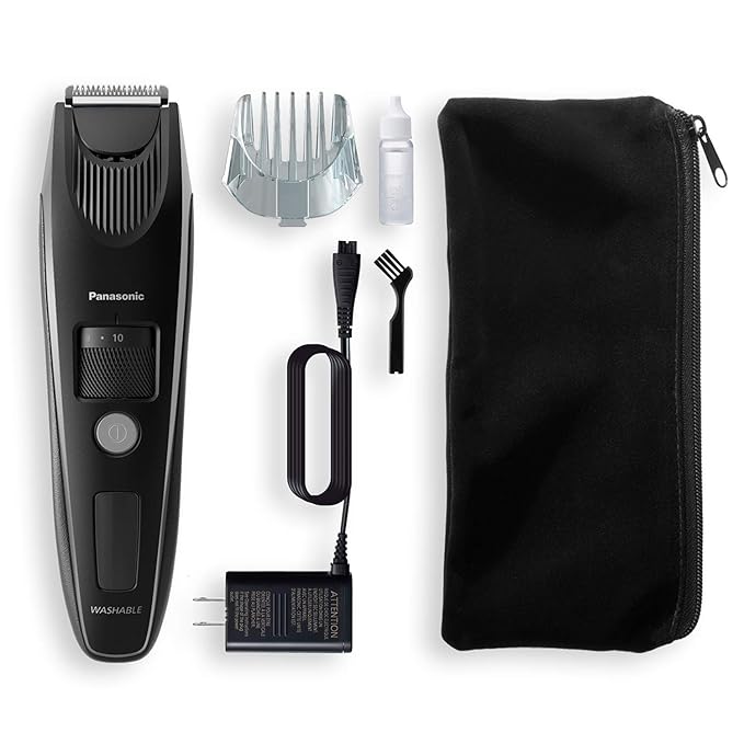 Panasonic Beard Trimmer for Men Cordless Precision Power Hair Clipper with Comb Attachment and 19 Adjustable Settings Washable ER-SB40-K 0.5-10mm lengths 1 Pack