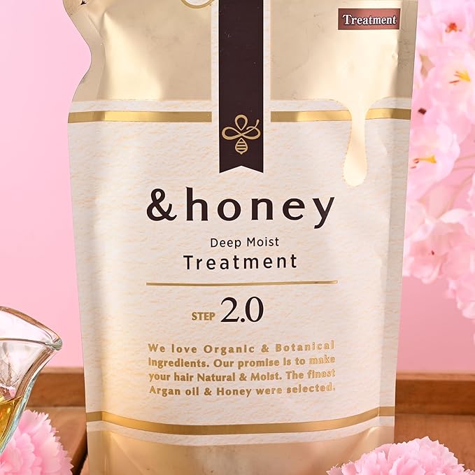&amp-Honey Deep Moist Treat-ment Step 2.0 Refill 350g - Deep Moisturizing &amp Repairing Hair Oil for Dry/Damaged Hair Honey-Infused Sulfate/Paraben Free French Lavender Honey Scent Hair Care fo
