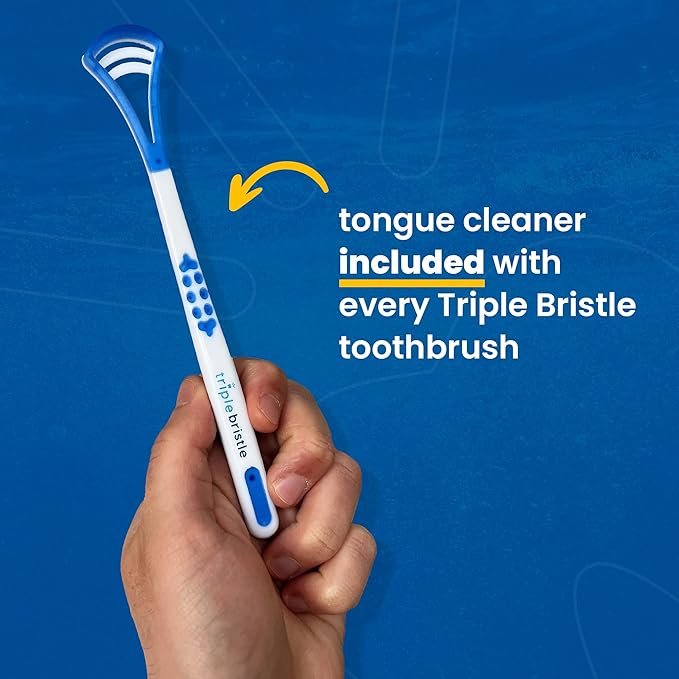 Triple Bristle Original Sonic Toothbrush | Rechargeable 31000 VPM Tooth Brush | Patented 3 Head Design | Angled Bristles Clean Each Tooth | Dentist Created &amp Approved Original
