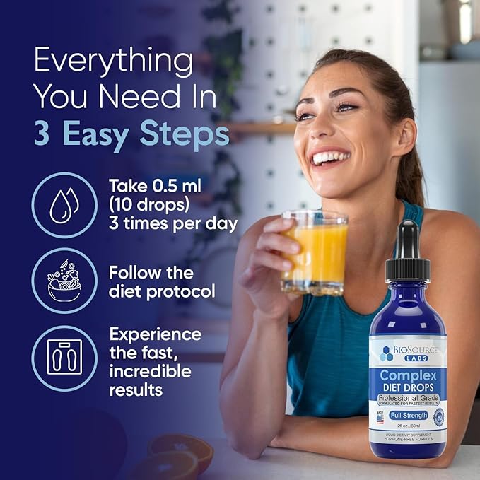 Complex Diet Drops ? Best Natural Drops for Men and Women (2 Bottle Pack) - 60 Day Supply