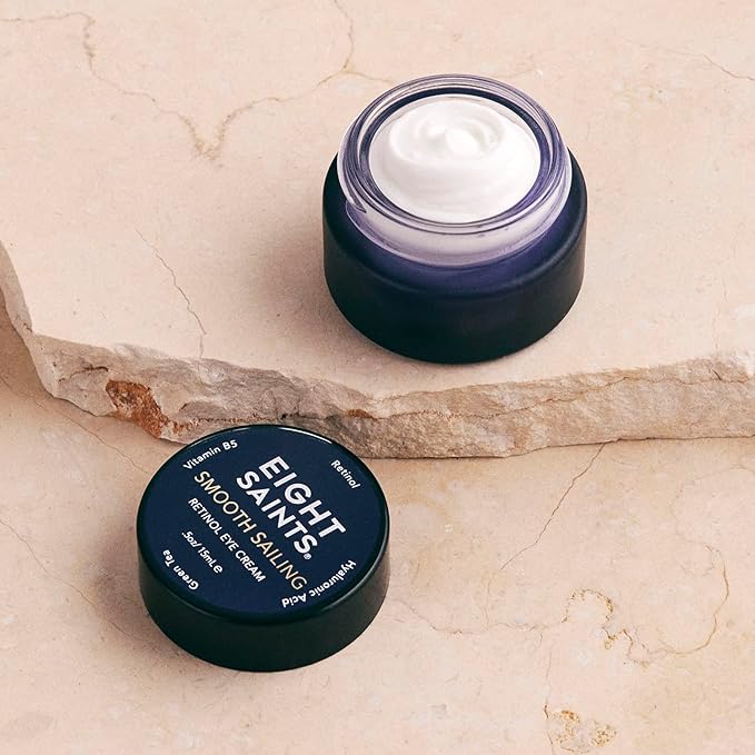 Eight Saints Retinol Eye Cream Natural &amp Organic For Smoothing Fine Lines and Wrinkles and Improve Skin Tone 0.5 Ounces