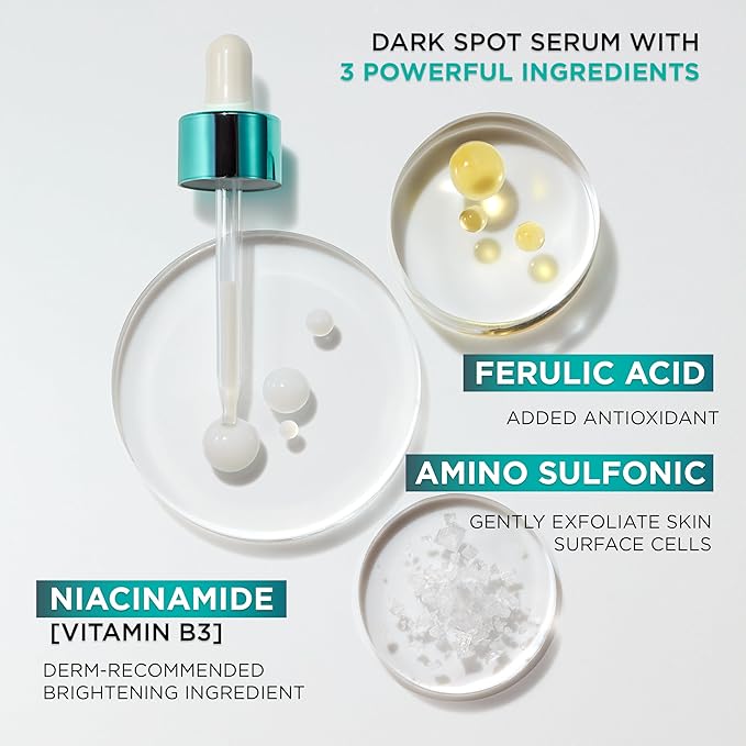 L?™Or?al Paris Bright Reveal 12% [Niacinamide + Amino Sulfonic + Ferulic] Dark Spot Serum 1oz + Moisturizer Sample