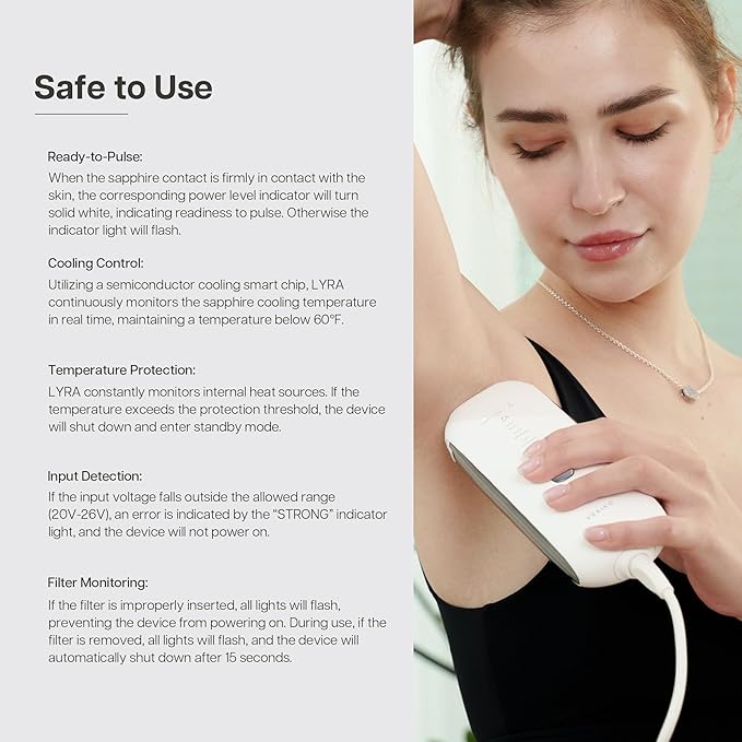 VRAIKO LYRA IPL Hair Removal Device Laser Hair Removal for Women and Men Sapphire Ice-Cooling Contact with Interchangeable Attachment Filters More Skin-Friendly Long-Lasting &amp Painless Results