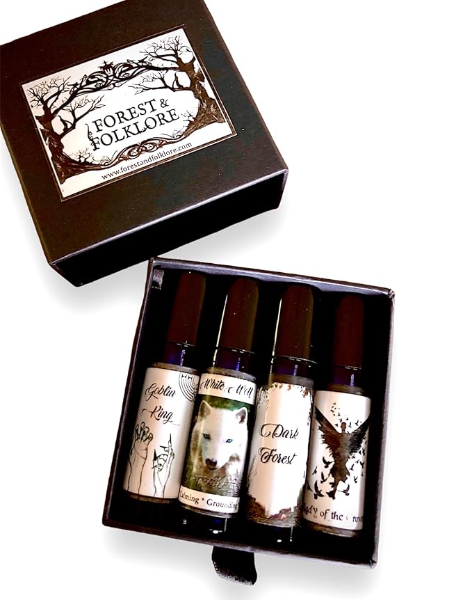 Dark Academia Perfume Rollers Forest &amp Folklore Gift Box Set