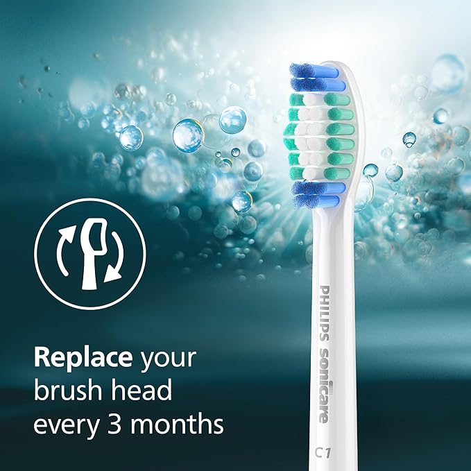 Philips Sonicare C1 SimplyClean - Genuine Replacement Electric Toothbrush Heads White 6 Pack Up to 18 Month Supply HX6016/77