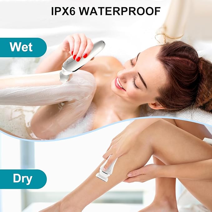 Electric Bikini Epilator for Women 5 in 1 Hair Removal for Face Chin Arm Leg Armpit Bikini Trimmer IPX6 Waterproof USB Rechargeable Wet &amp Dry Lady Shaver2 Speeds &amp 5 Cutter Heads