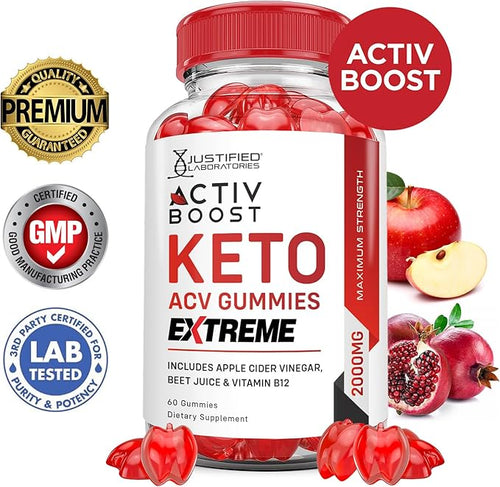 (5 Pack) Activboost Keto ACV Gummies Extreme 2000MG draft Boost Keto Gummies Apple Cider Vinegar Activ Boost Formulated with Pomegranate Beet Juice Powder B12 Vegan Non GMO 300 Gummys
