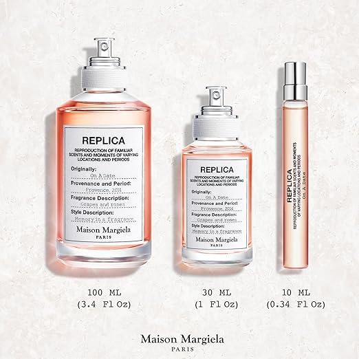 Maison Margiela - Replica - On a Date Eau de Toilette Set - Floral Fragrance - With Patchouli Rose &amp Black Current Accords - 1 Fl Oz &amp 0.3 Fl Oz Travel Size