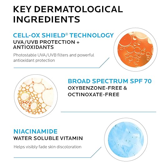 La Roche-Posay Anthelios UV Correct Sunscreen Moisturizer SPF 70 Daily Anti-Aging Face Moisturizer with Sunscreen and Niacinamide to Even Skin Tone &amp Fine Lines Sun Protection for Sensitive Skin