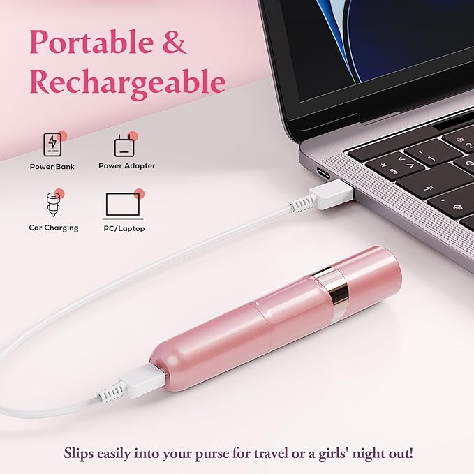 Facial Hair Remover for Women | Dual-Head Face Shaver Electric Hair Removal Device for FaceLip Chin | 2 Replacement Heads Pink-1