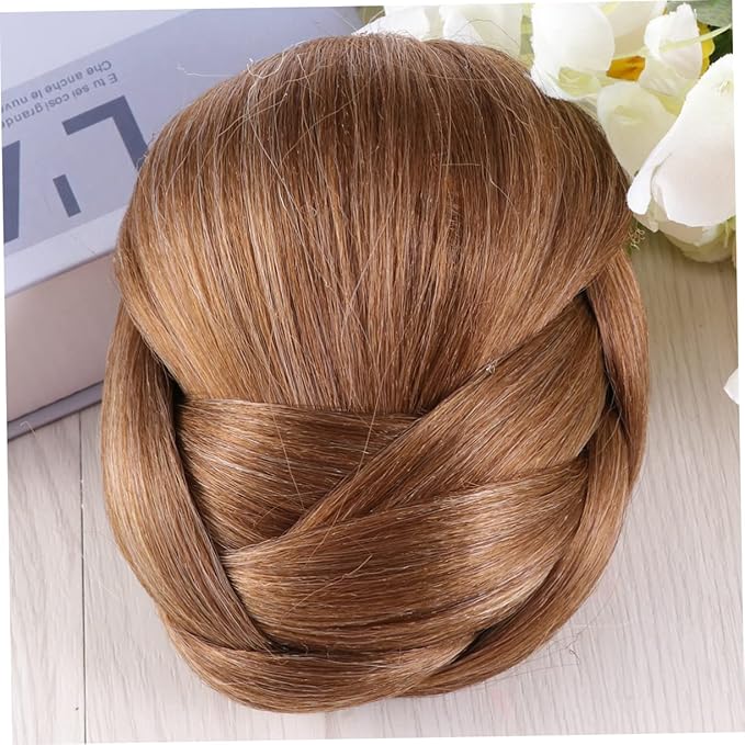 DOITOOL 3pcs Chignon Jaw Clip Bun Wig Hair Extension for Bridal Girls Wedding Hair Accessory
