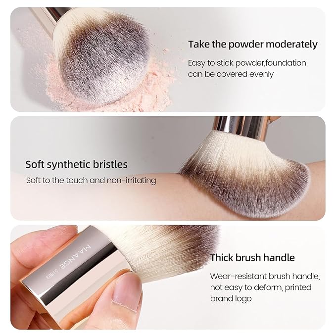 MAANGE 20 Pcs Makeup Brushes with Gift Box Double-End Multi-functional Makeup Brushes for Blending Liquid Powder Concealer Cream Blush BuffeChampagne