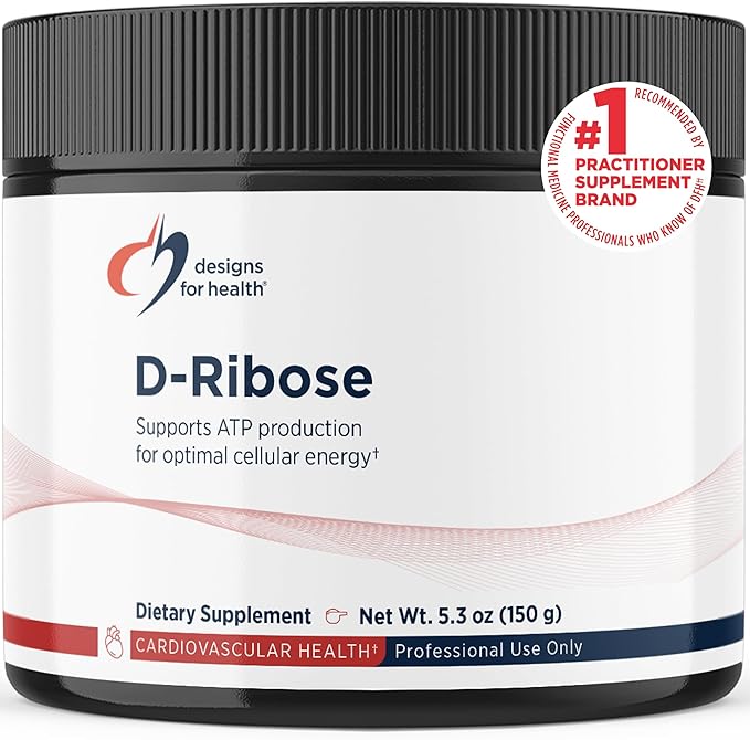 Designs for Health D-Ribose Powder - 5000mg Pure D-Ribose Supplement - May Support Athletes Workouts Energy + Muscles - Non-GMO Drink Mix Powder No Added Sugar (30 Servings / 150g)