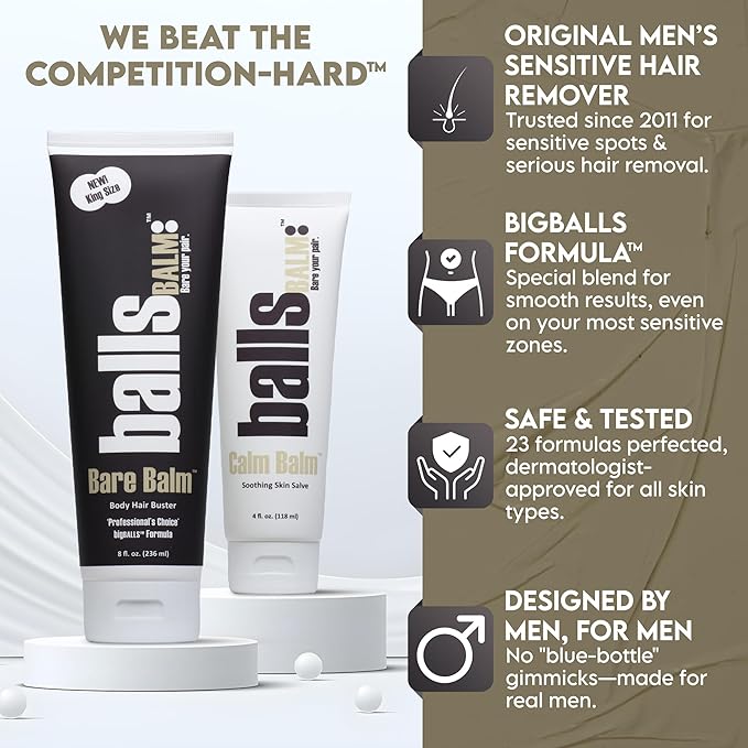 The Bare Pair Triple Pro Pac King Kombo - Body Hair Management System (w/Exfoliating Glove)