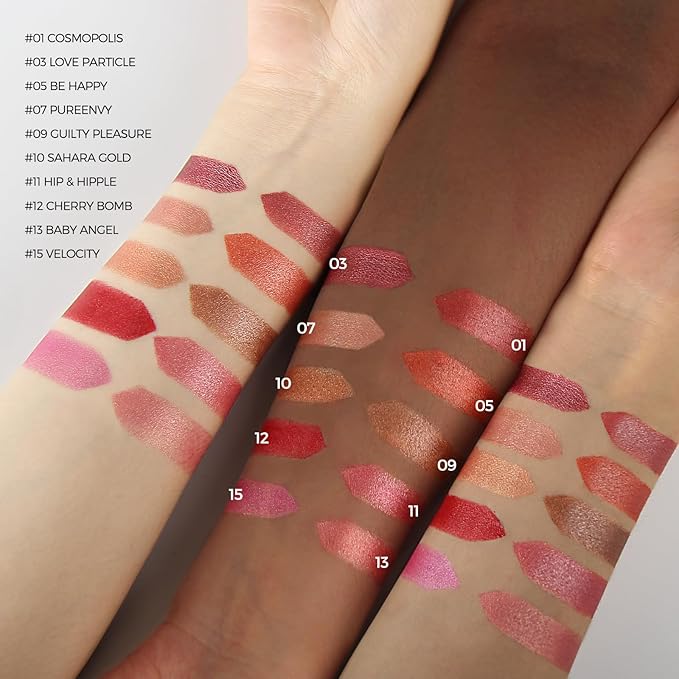 Anglicolor Metallic Glitter Pink Plum Brown Lipstick High Impact LipcolorMoisturizing Creamy FormulaLipstick For WomenSmooth and Non-StickyFull-Coverage Lip Color (#C 20g)
