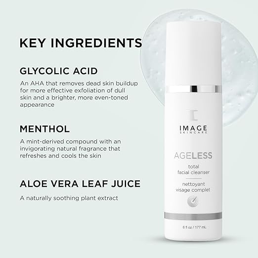 IMAGE Skincare AGELESS Total Facial Cleanser Gentle Face Wash for Smoother Revitalized Skin 6 oz