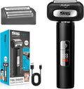 DSP Electric Shavers for Men IPX6 Waterproof Type-C Rechargeable Shaver 4-Blade Cutting System Electric Foil Shaver Travel Lock (Black)
