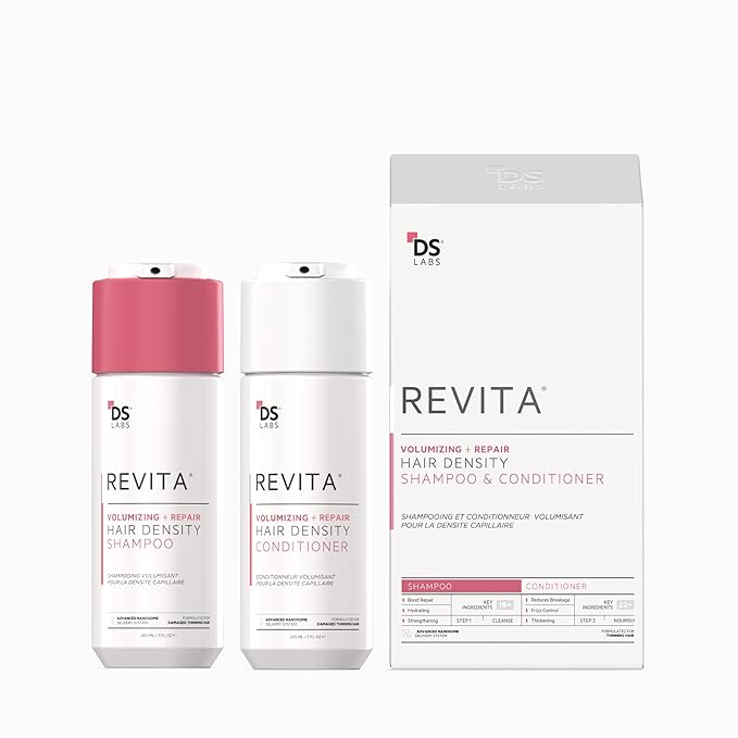 DS Labs Revita Volumizing Shampoo &amp Conditioner Set for Women ? For Fine Flat Thinning Hair Weightless Root Lift Supports Hair Density Sulfate-Free Color-Safe (205 mL Each 2 Count)