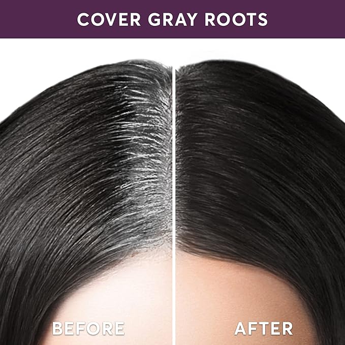 Madison Reed Root Touch Up + Brow Filler Legno Black Instant Gray Coverage Fills in Brows &amp Thinning Hairlines Temporary Concealing Powder 0.13 oz (60 uses)