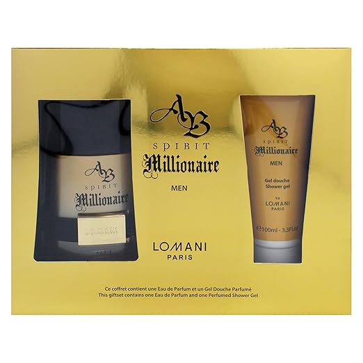 Lomani AB Spirit Millionaire 3.3oz EDP Spray 3.3oz Body Lotion Women 2 Pc Gift Set