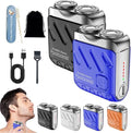 Mini Shaver Small Steel Cannon Suspended Magnetic Blade Shaver Mini Electric Explosive Shavers for Men Waterproof USB Fast Charging Compact Travel Size (2PCS-B-D)