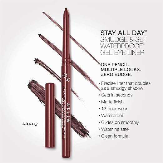 stila Stay All Day® Smudge &amp Set Waterproof Gel Liner | Long-Wear Gel Eyeliner Pencil for Tightlining Waterline &amp Smoky Eye Looks | 12-Hour Wear No Budge &amp Fade-Proof