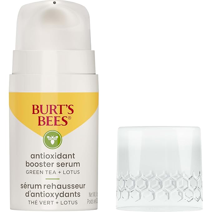 Burt's Bees Green Tea Face Serum Protects &amp Improves Skin Tone with Antioxidant Rich Green Tea &amp Lotus Naturally Brightening &amp Firming Lightweight - Antioxidant Booster Serum (1 oz)