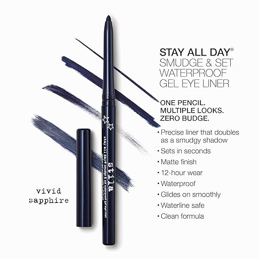 stila Stay All Day® Smudge &amp Set Waterproof Gel Liner | Long-Wear Gel Eyeliner Pencil for Tightlining Waterline &amp Smoky Eye Looks | 12-Hour Wear No Budge &amp Fade-Proof