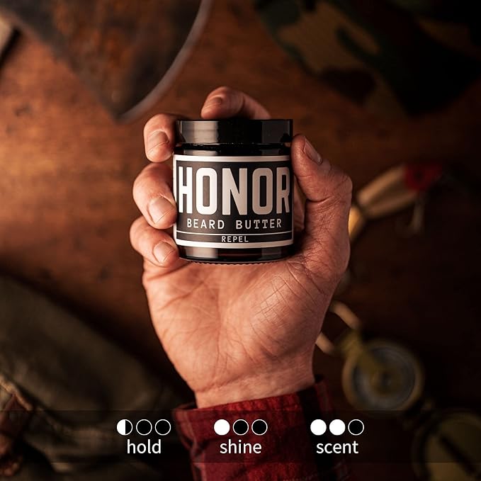 Honor Initiative Beard Butter - Lemongrass Citronella &amp Eucalyptus - Softens &amp Conditions Beard Hairs - Only Clean &amp Simple Ingredients - 3.4 fl. oz.