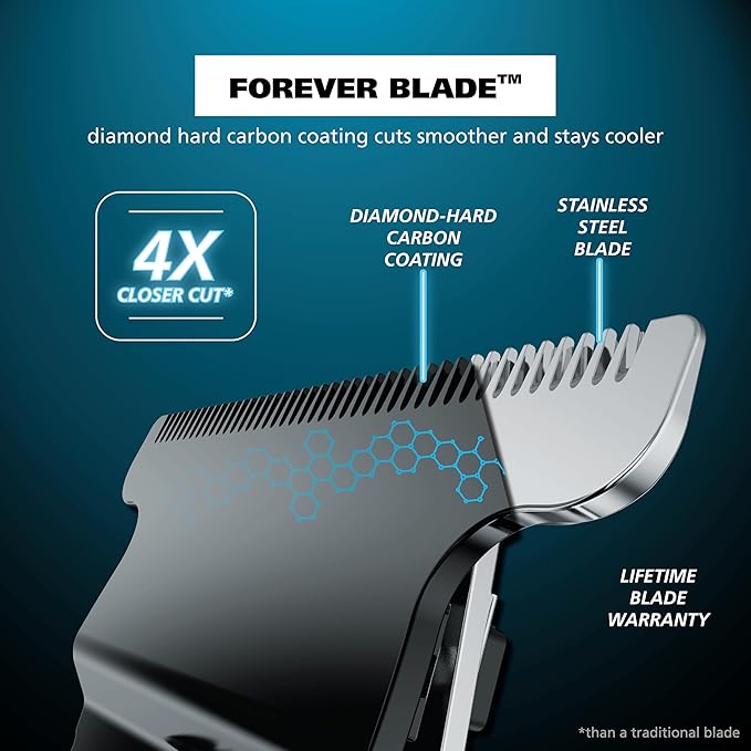 Wahl USA Pro Series High Visibility Skeleton Style Trimmer Lithium-Ion Cordless USB Rechargeable All in One Shaving &amp Close Cutting Beard Trimmer for Men with Near Zero Gap Blade ? 3026018