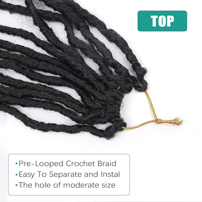 Faux Locs Crochet Hair for Black Women Goddess Locs Crochet Hair Pre Looped 14 Inch 8 Packs Soft Locs Crochet Braids With Curly Ends Deep Wave Hair Extensions(14 Inch 2#)