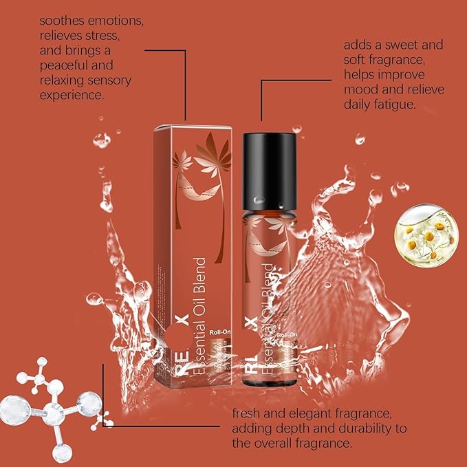 Chamomile Roll-On Perfume Oil - Refreshing &amp Subtle Scent With Long-Lasting Fragrance(3PCS)