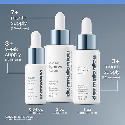 Dermalogica Circular Hydration Serum Hyaluronic Acid Serum for Face Deep Hydrating Serum - Delivers long-lasting hydration to help prevent future dehydration