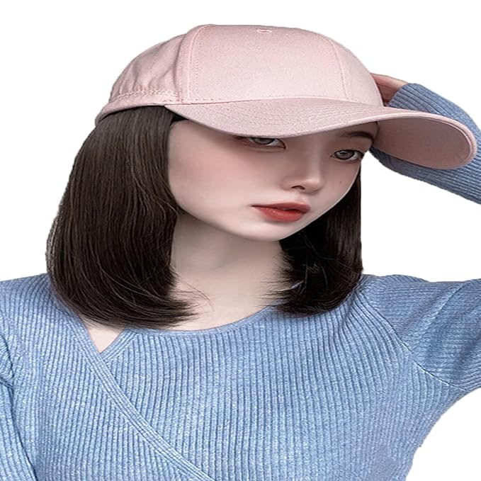 Women's Hat wig Duck Tongue hat collarbone Hair Straight hair inner Buckle wig Baseball Cap Sun Hat Wave Curly Hair