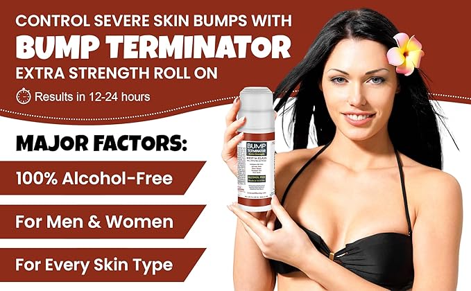 Razor Bumps and Ingrown Hair Treatment Folliculitis Treatment Back Of Head Bumps Remover - Roll On for Men &amp Women