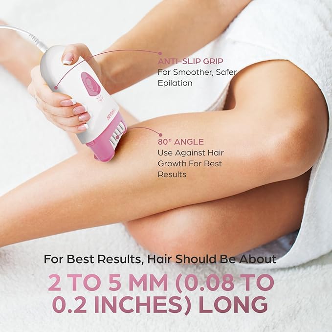 Epilady Speed Corded Epilator for Women ? Dual-Speed 40-Disc Root Hair Removal Device for Legs Underarms and Bikini Area Compact Waterproof Anti-Pinch Design for Smooth Long-Lasting Results
