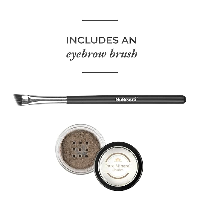 Natural Eyebrow Powder Eyebrow Kit ? Mica Brow Powder Eyebrow Makeup Kit with Professional Angled Eyebrow Brush ? 10 Natural Shades ? No Parabens or Chemicals ? Eyebrow Shaper Kit by NuBeauti