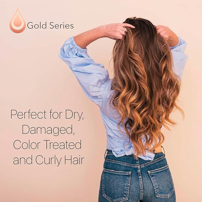 Gold Series Treatment Mask ? Deep Hydrating Argan Oil Hair Mask for Dry Damaged Color Treated and Curly Hair Enriched with Keratin ? Sulfate Free Natural Hair Repair Treatment 8.45oz